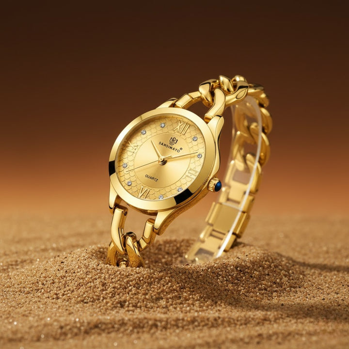 Zeenat Gold Dial Quartz Watch