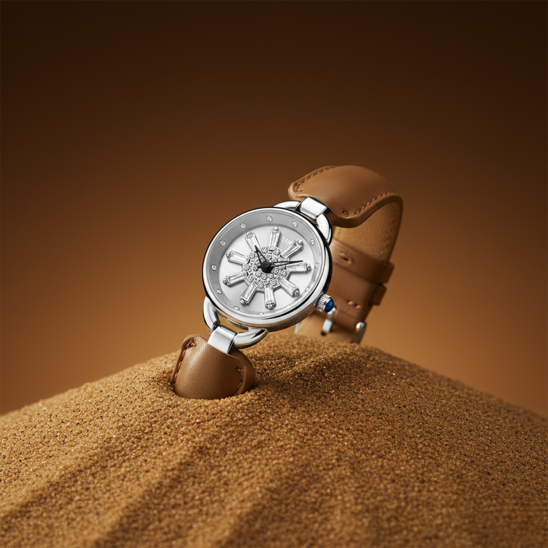 Aurora Beige Silver Quartz Watch