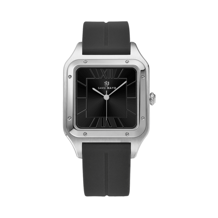 Charcoal Black Square Analog