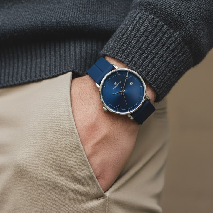 Navy Blue Magnetic Lock Analog