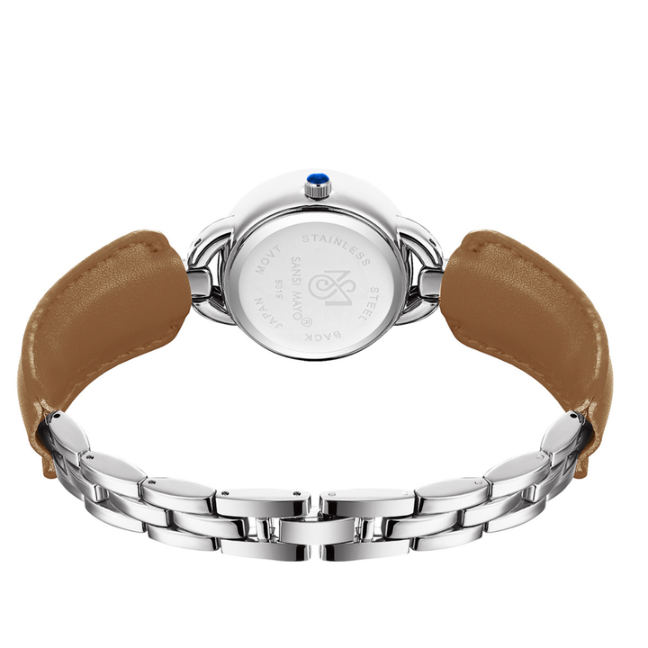 Aurora Beige Silver Quartz Watch