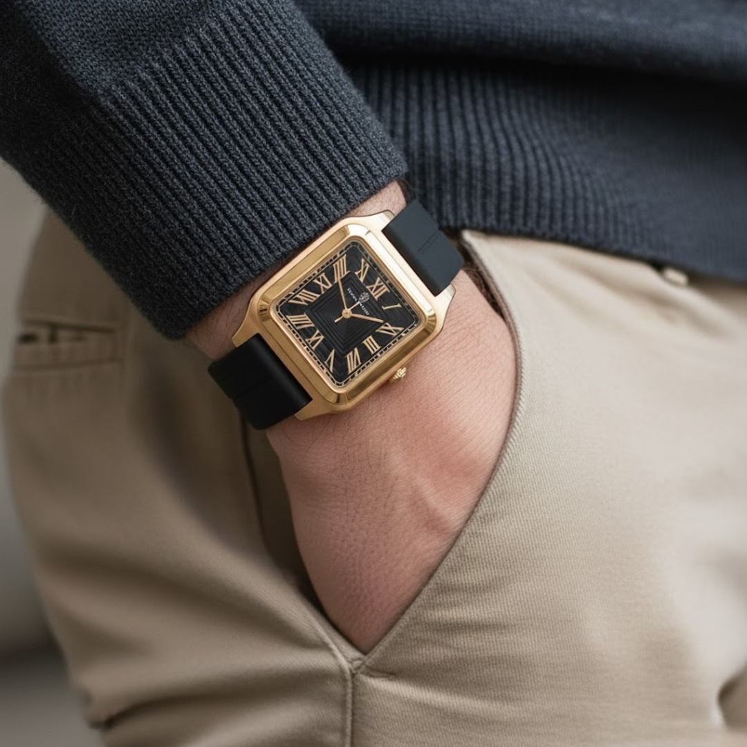 Obsidian Black Square Magnetic Analog