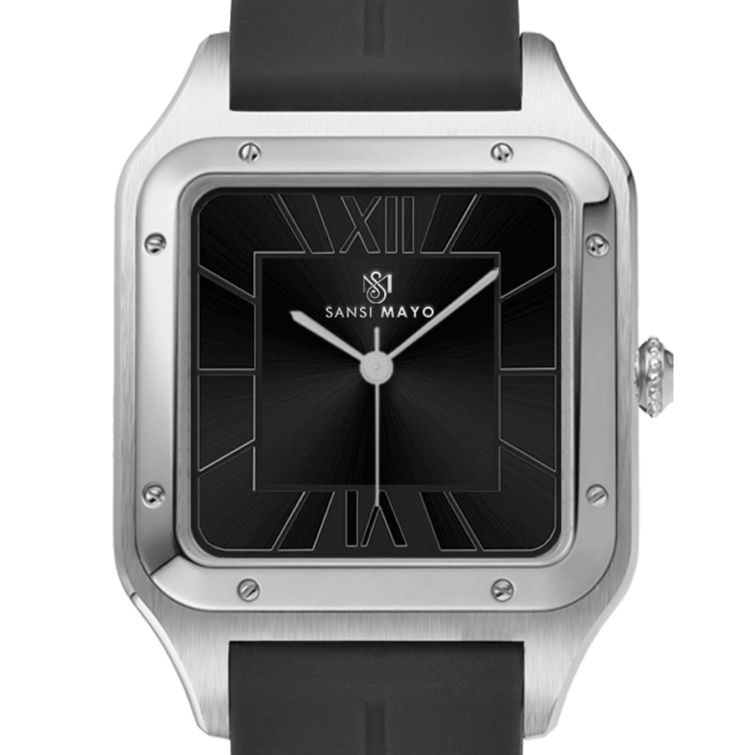 Charcoal Black Square Analog