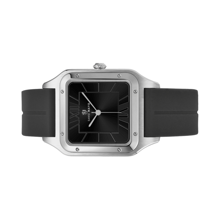 Charcoal Black Square Analog