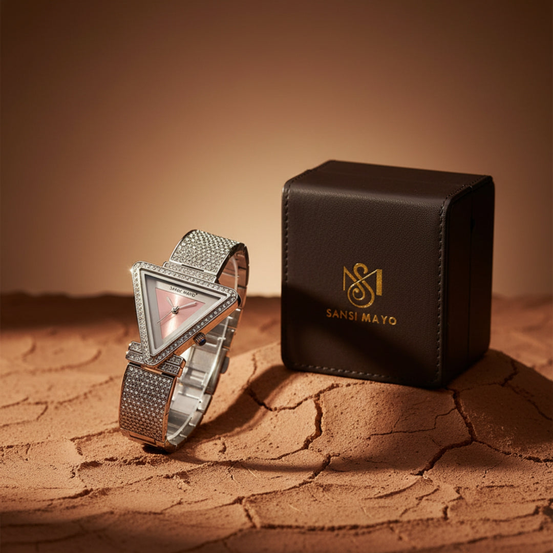 Dina Light Pink Triangle Dial Women’s Watch