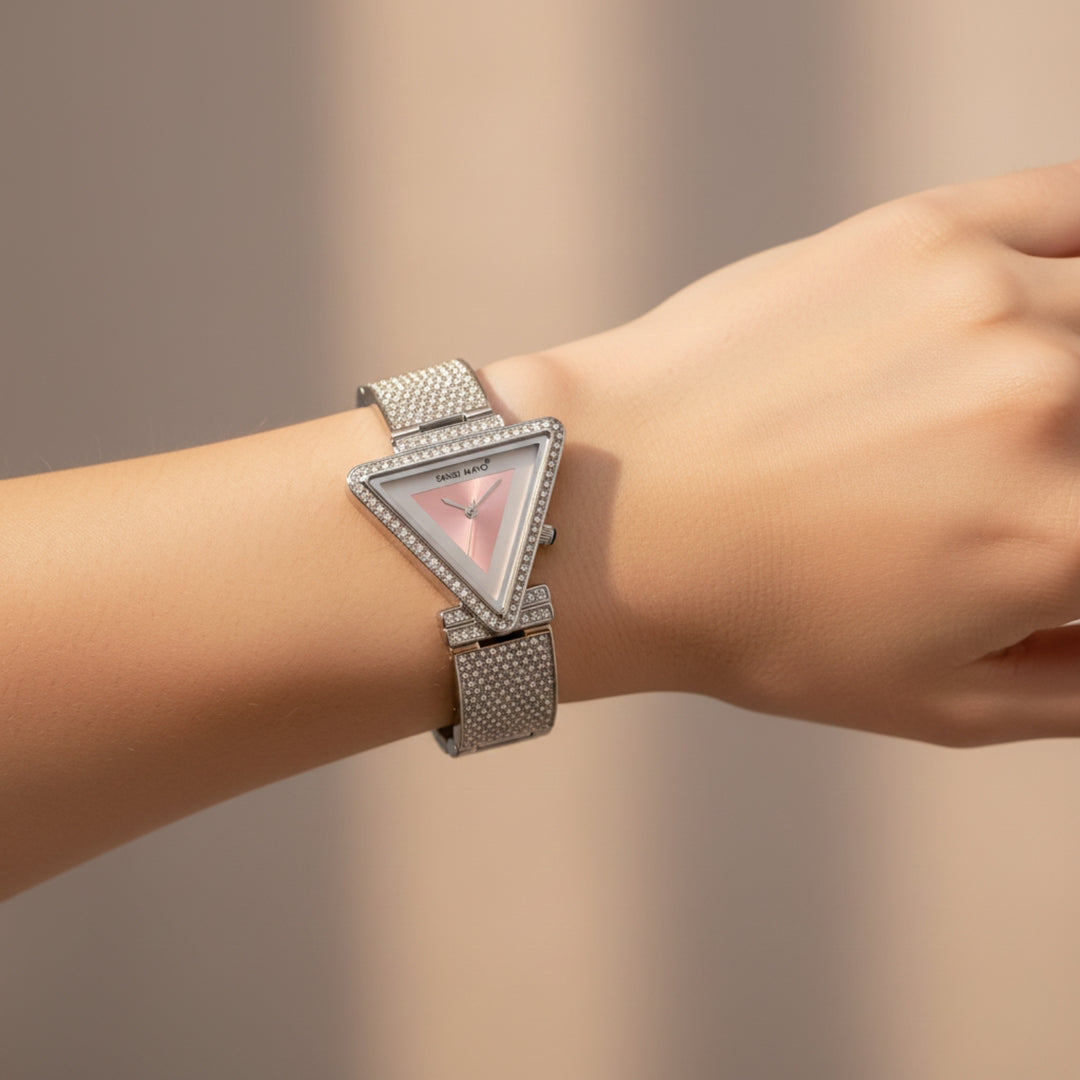 Dina Light Pink Triangle Dial Women’s Watch
