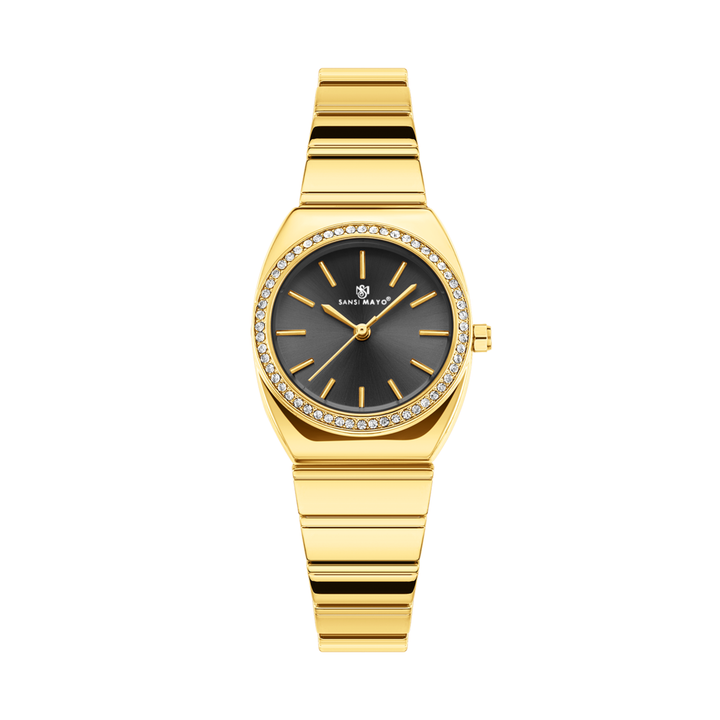 Black Dial Gold Watch — Egyptian Stone Edition