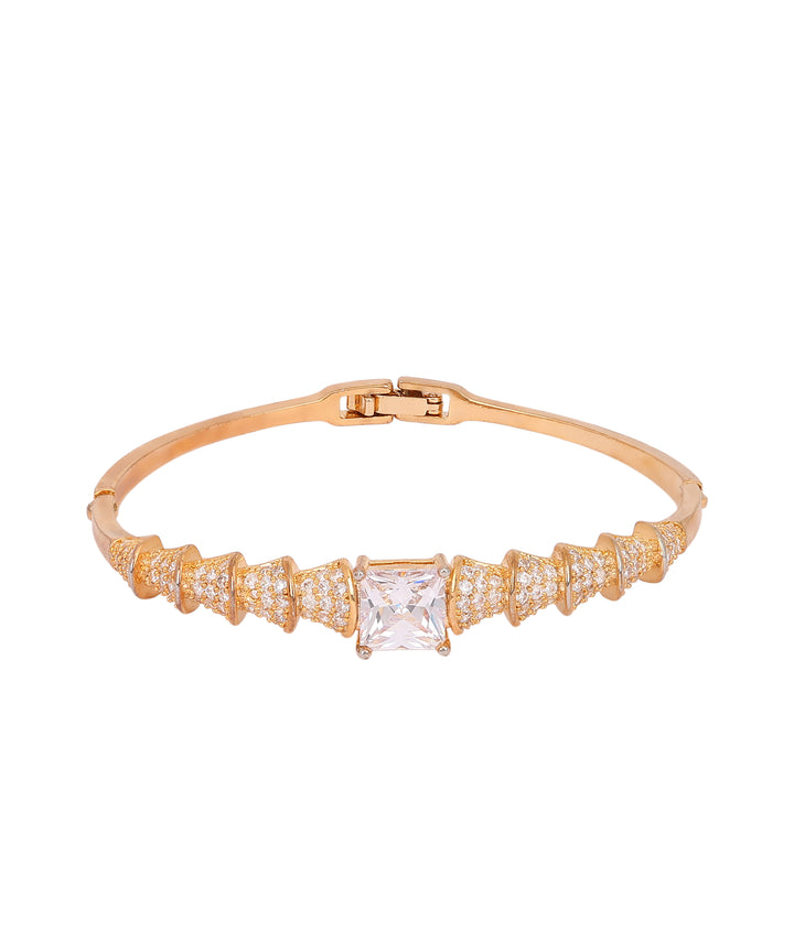 Sansimayo Women’s Rectangle Gold Dial Watch with 2 Bracelet Set – Two Tone Silver Gold