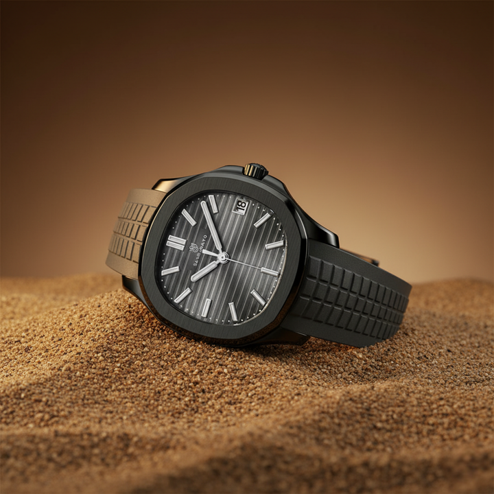 Round Stealth Gray Wrist Watch