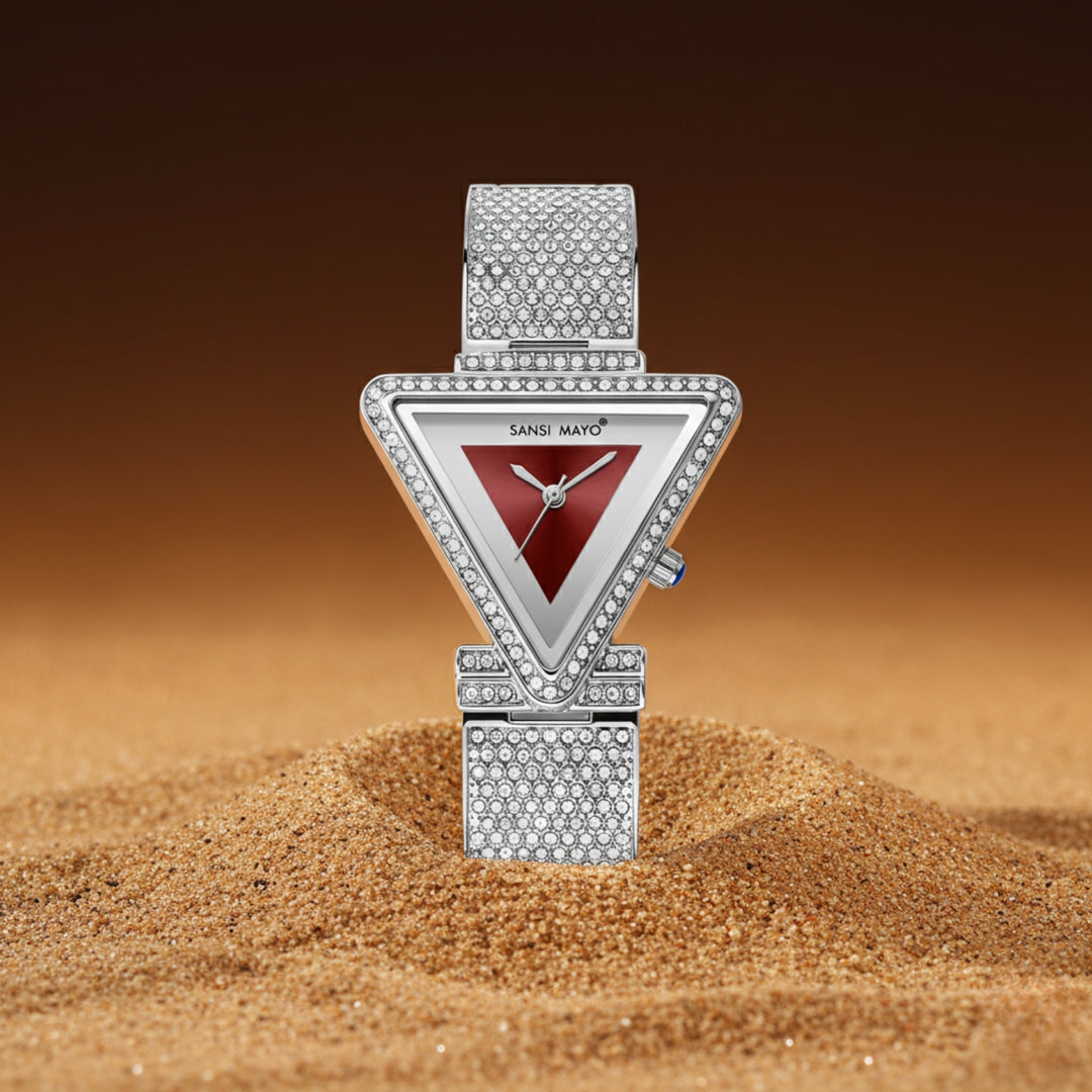 Dina Maroon Triangle Dial Women’s Watch