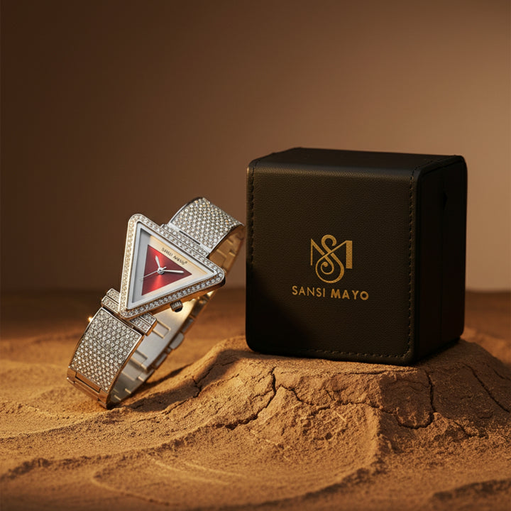 Dina Maroon Triangle Dial Women’s Watch
