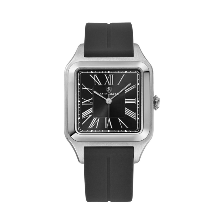Charcoal Black Square Analog