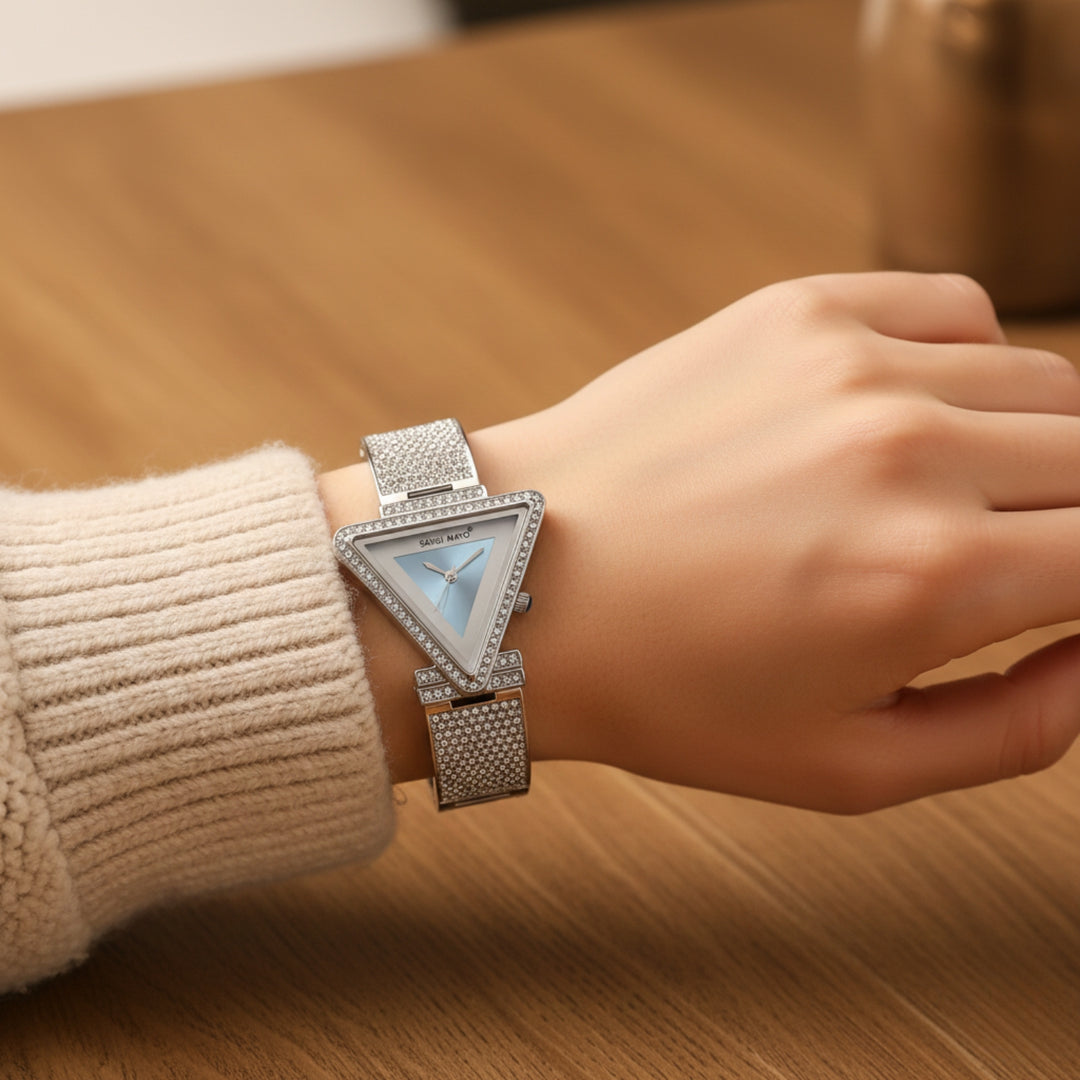 Dina Sky Blue Triangle Dial Women’s Watch