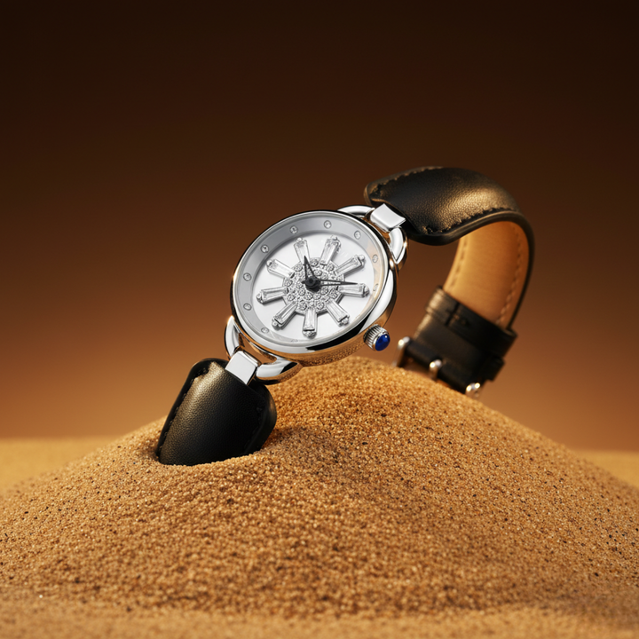 Aurora Black Silver Quartz Watch