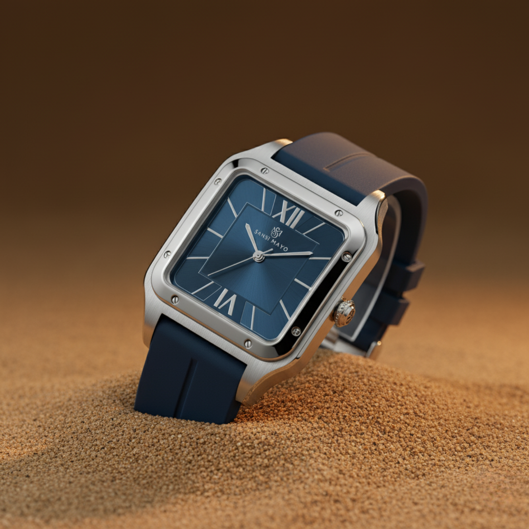 Navy Blue Square Analog