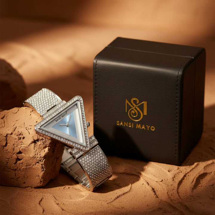 Dina Sky Blue Triangle Dial Women’s Watch