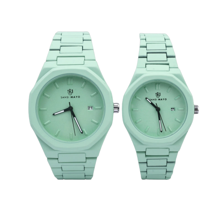 Couple Sea Green Elegance Wrist Watch Sets