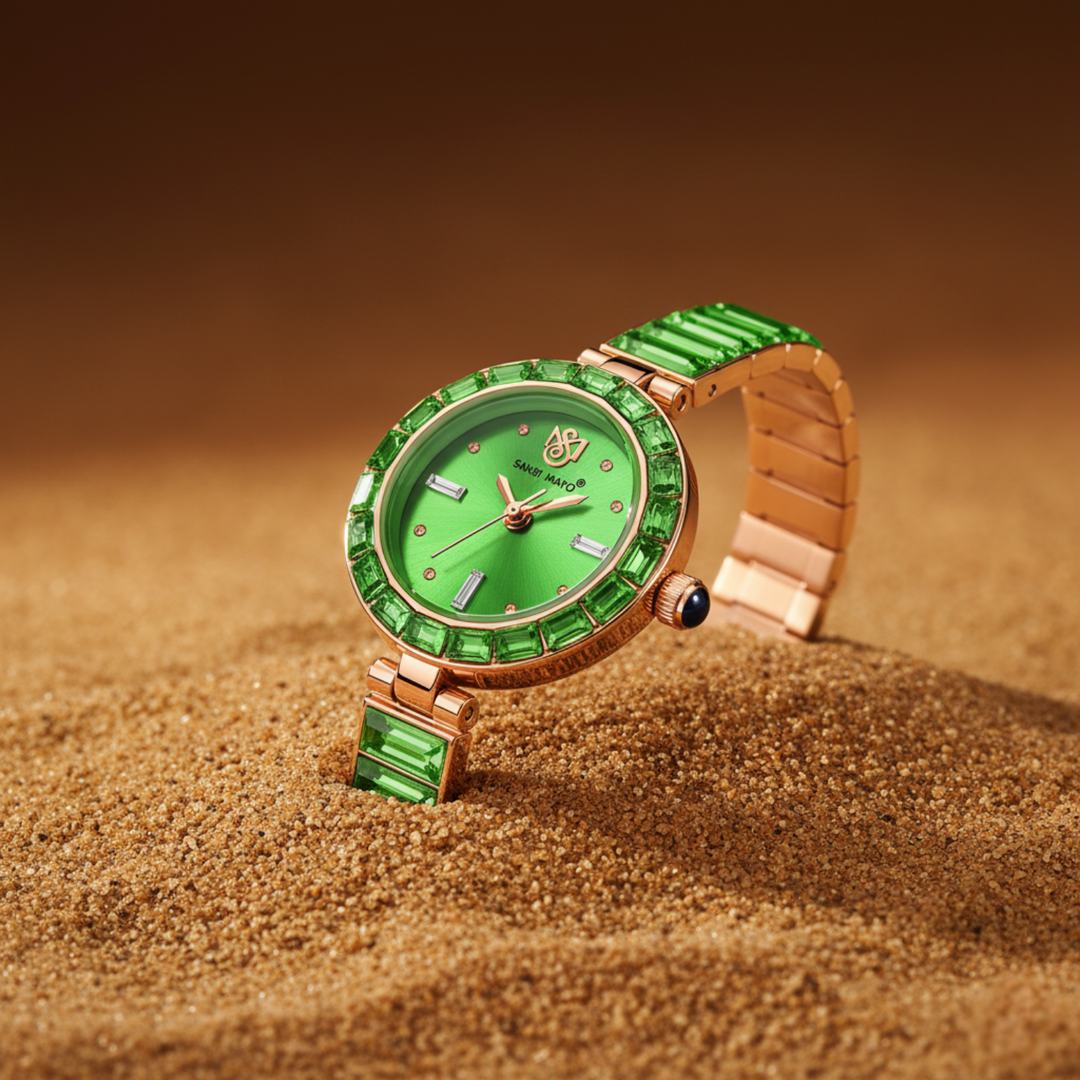 Egyptian Stone Rose Gold Green Women’s Watch