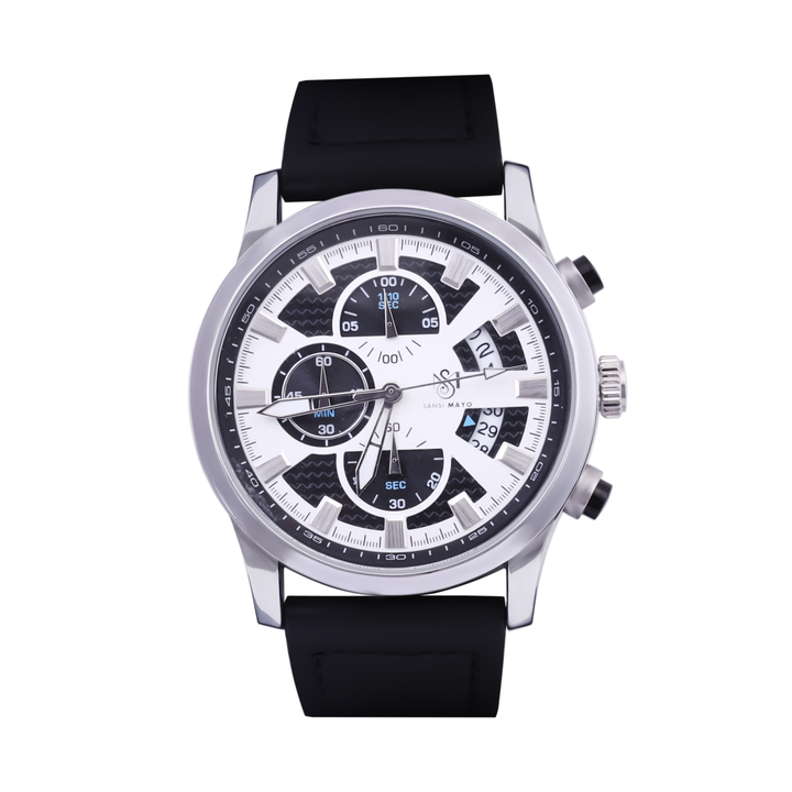 Round Two Tone Wrist Watch Silver