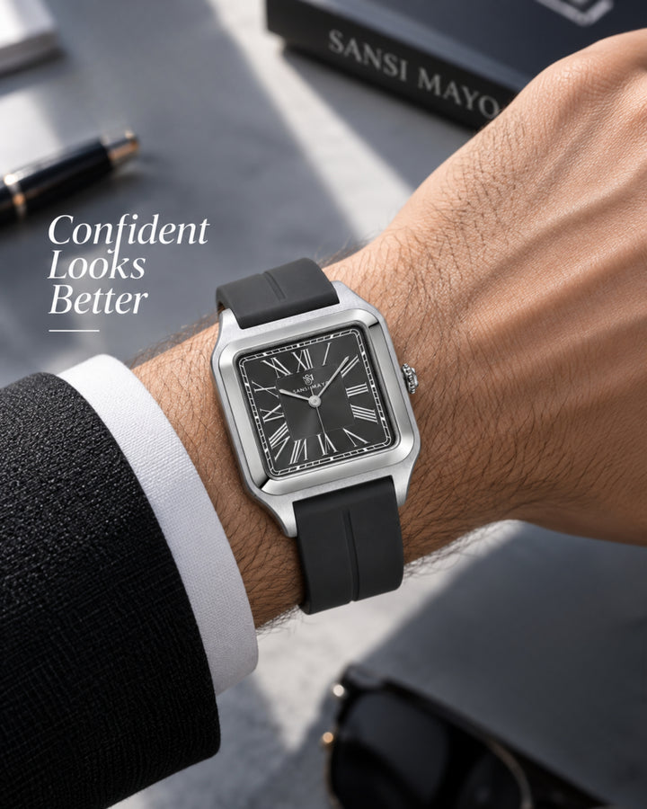 Slate Grey Square Analog