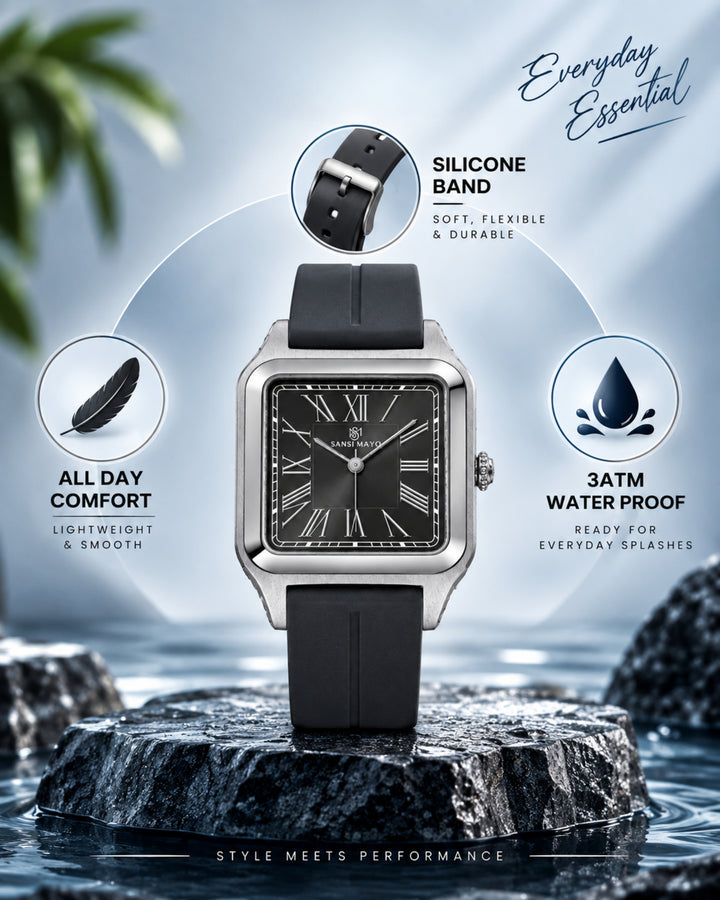 Slate Grey Square Analog