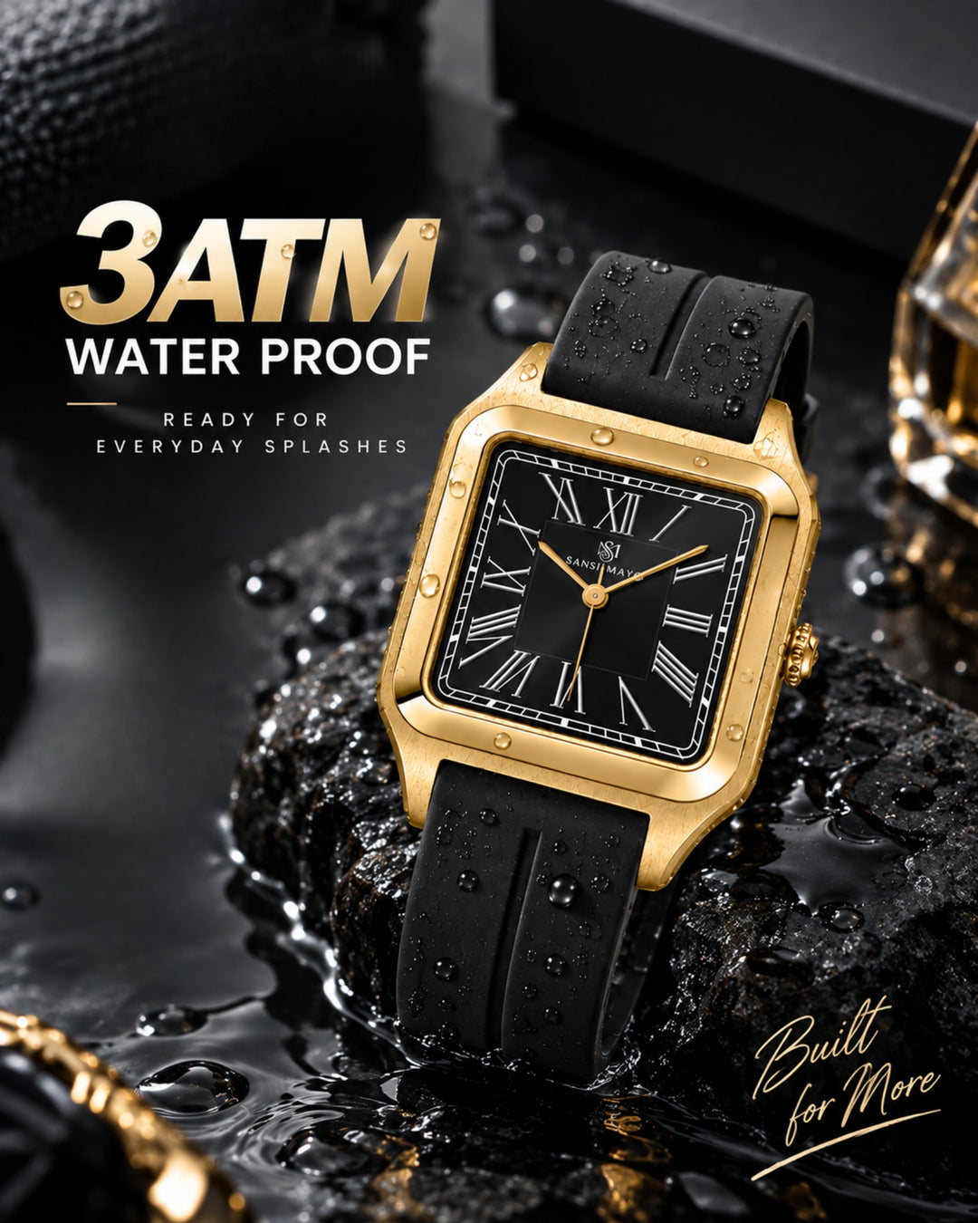 Obsidian Black Square Analog