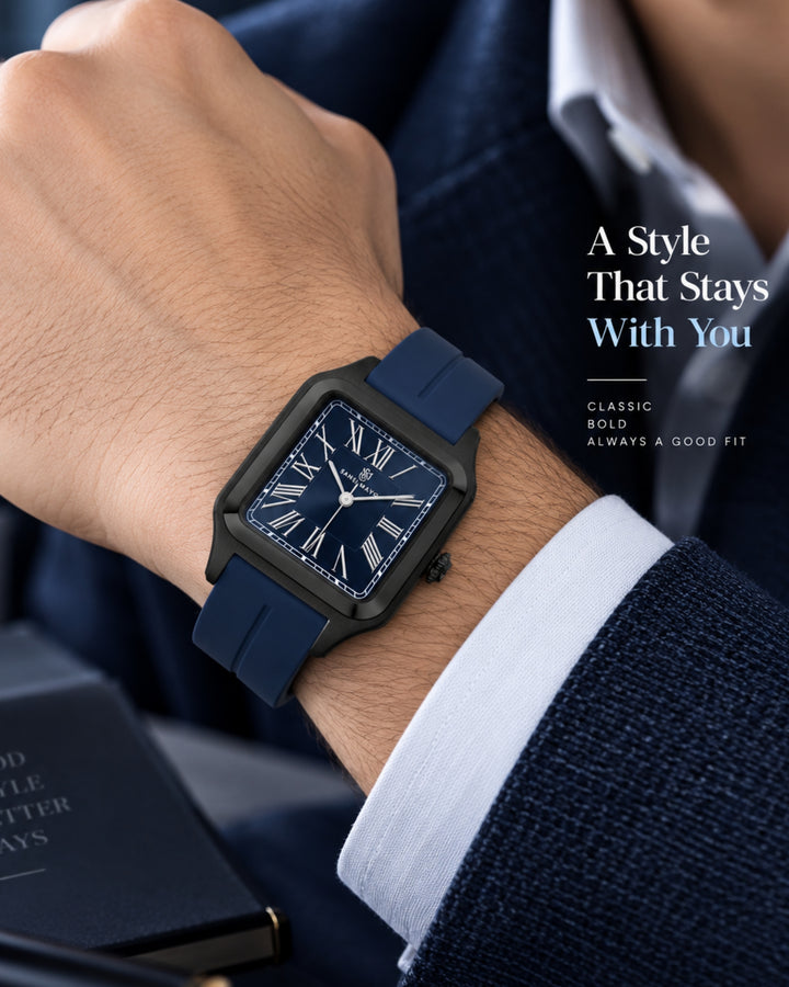Navy Blue Square Analog