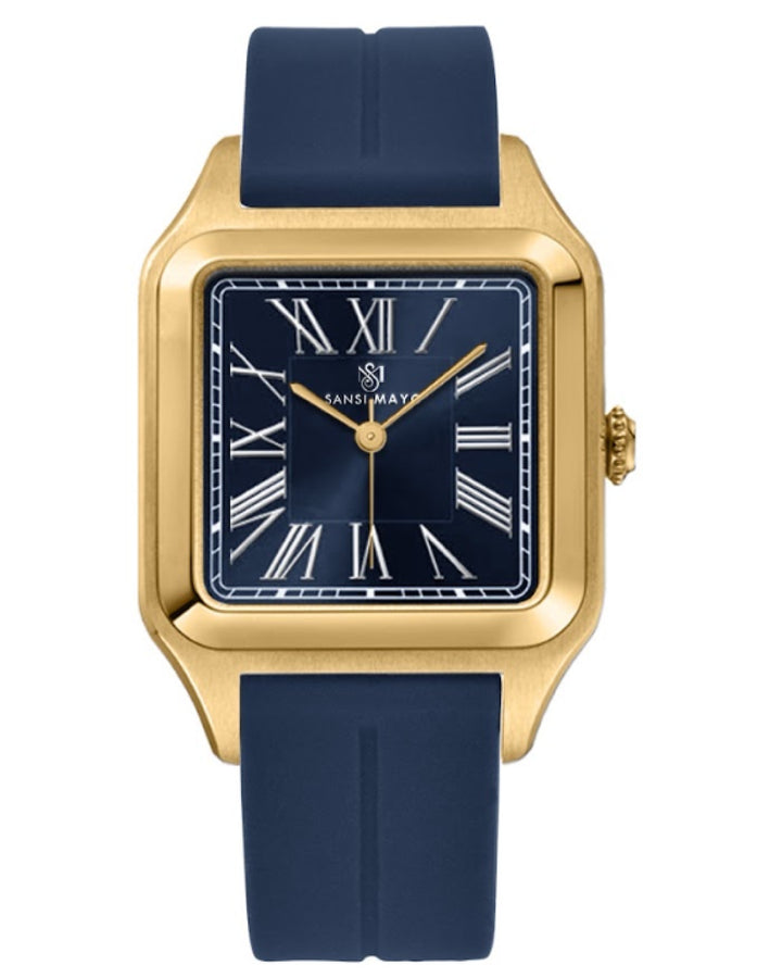 Azure Blue Square Analog