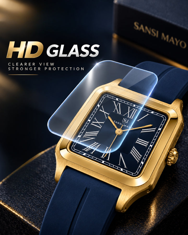 Azure Blue Square Analog
