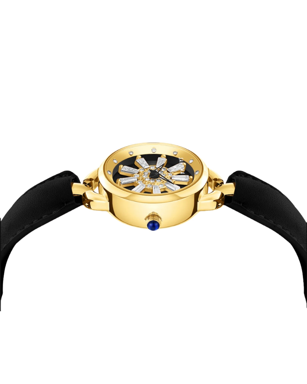 Aurora Black Dynamic Rotating Dial Watch for Women