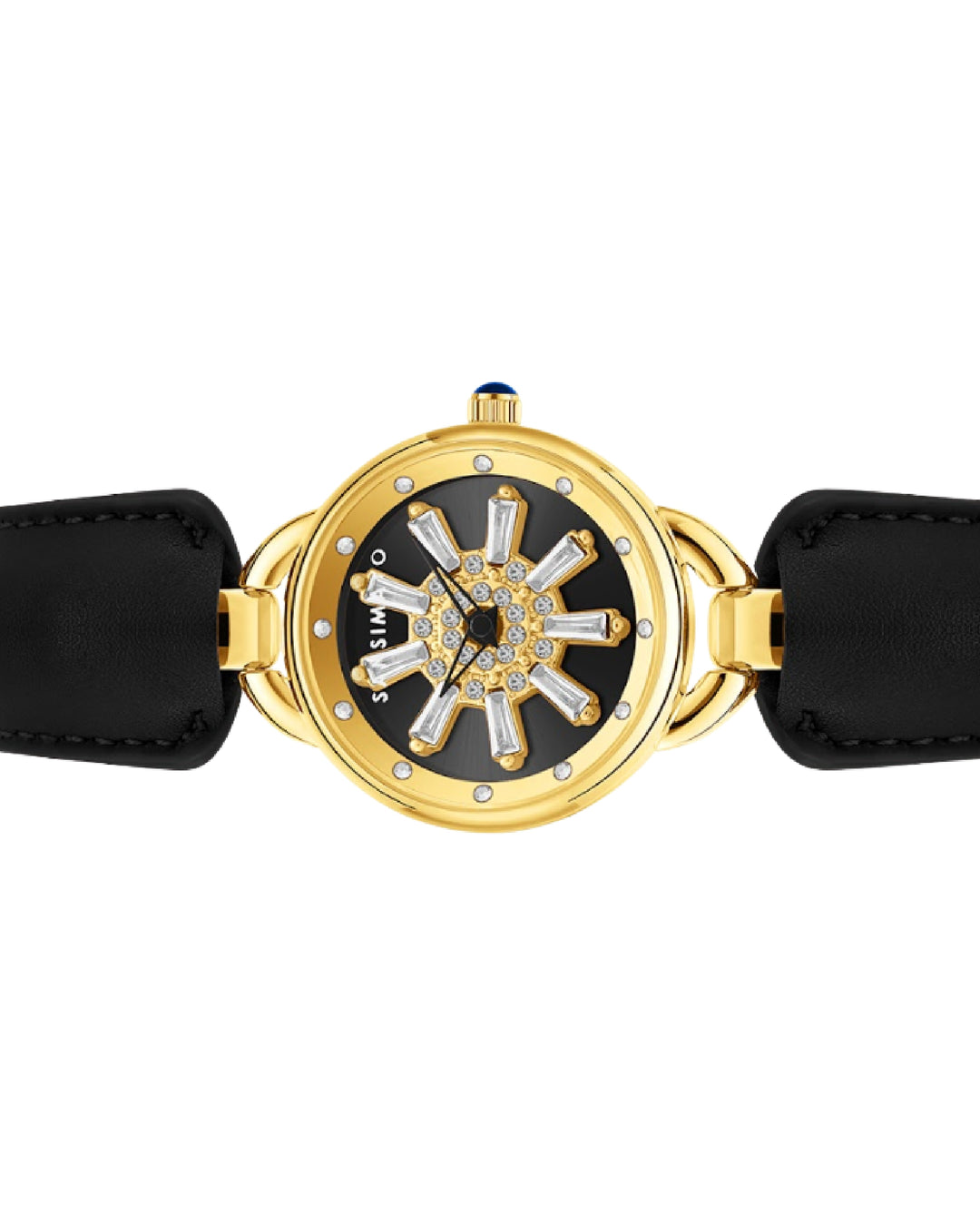Aurora Black Dynamic Rotating Dial Watch for Women
