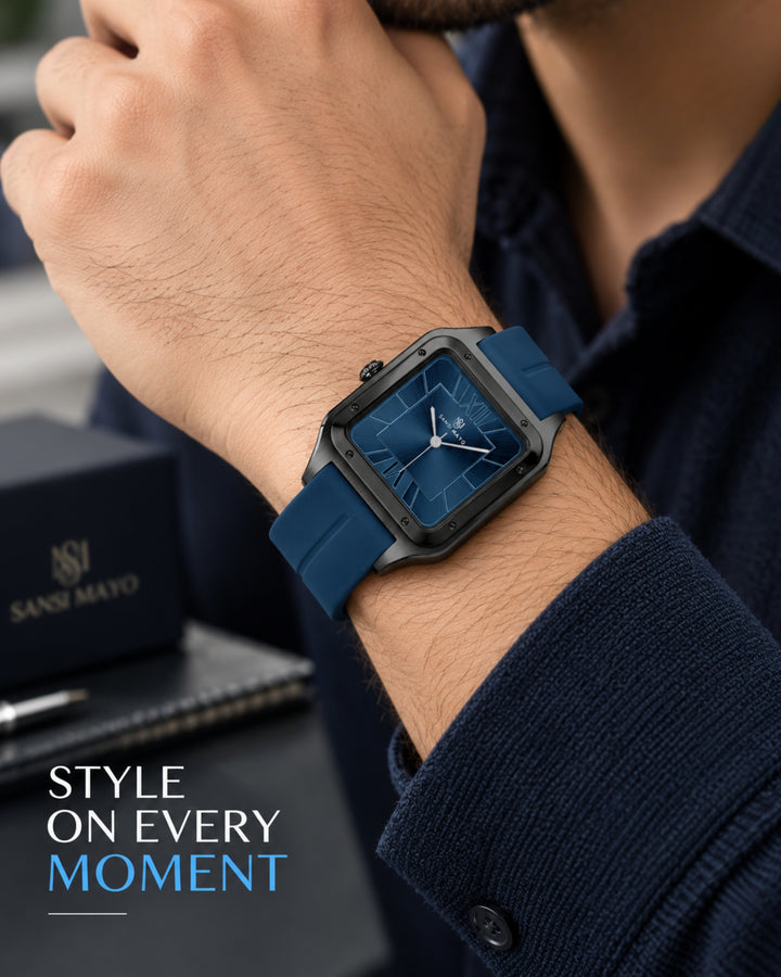Navy Blue Square Analog
