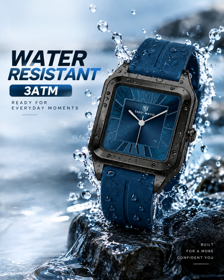 Navy Blue Square Analog