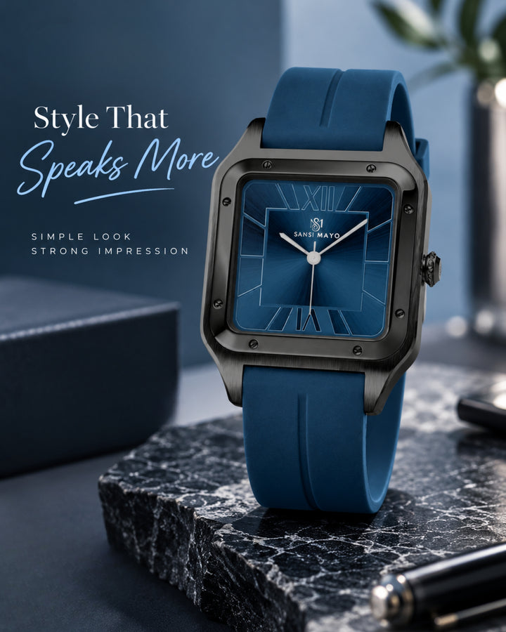 Navy Blue Square Analog