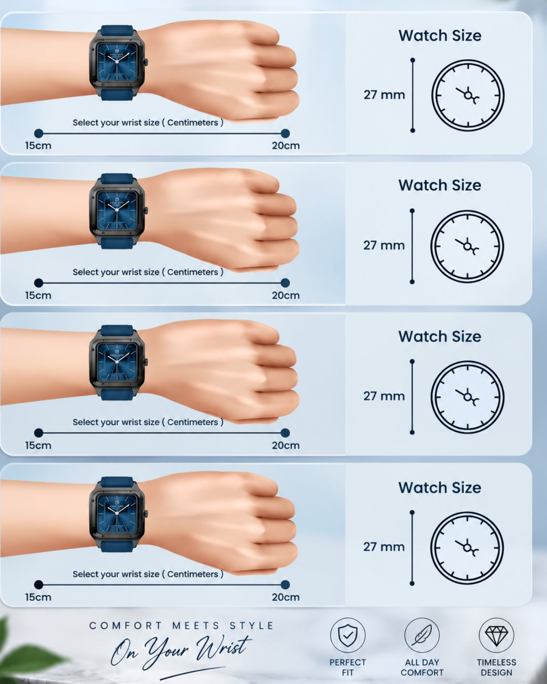 Navy Blue Square Analog