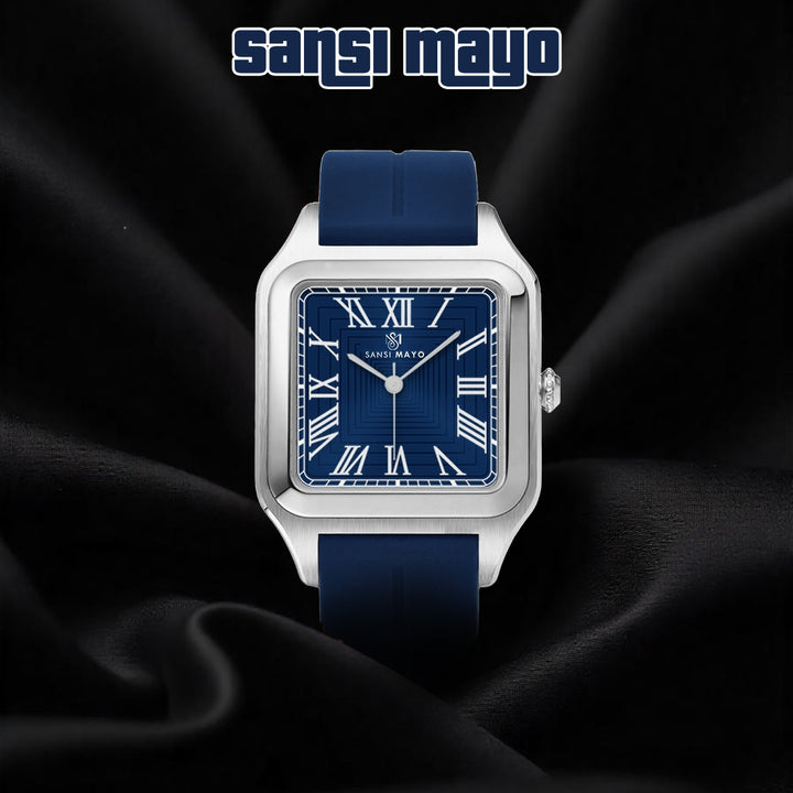 Mojo Navy Blue Square Magnetic Analog