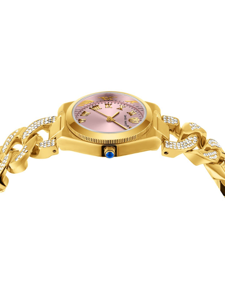 Sansi Mayo ELORA Egyptian Stone Bracelet Style Watch -Light Pink Dial, Gold Edition