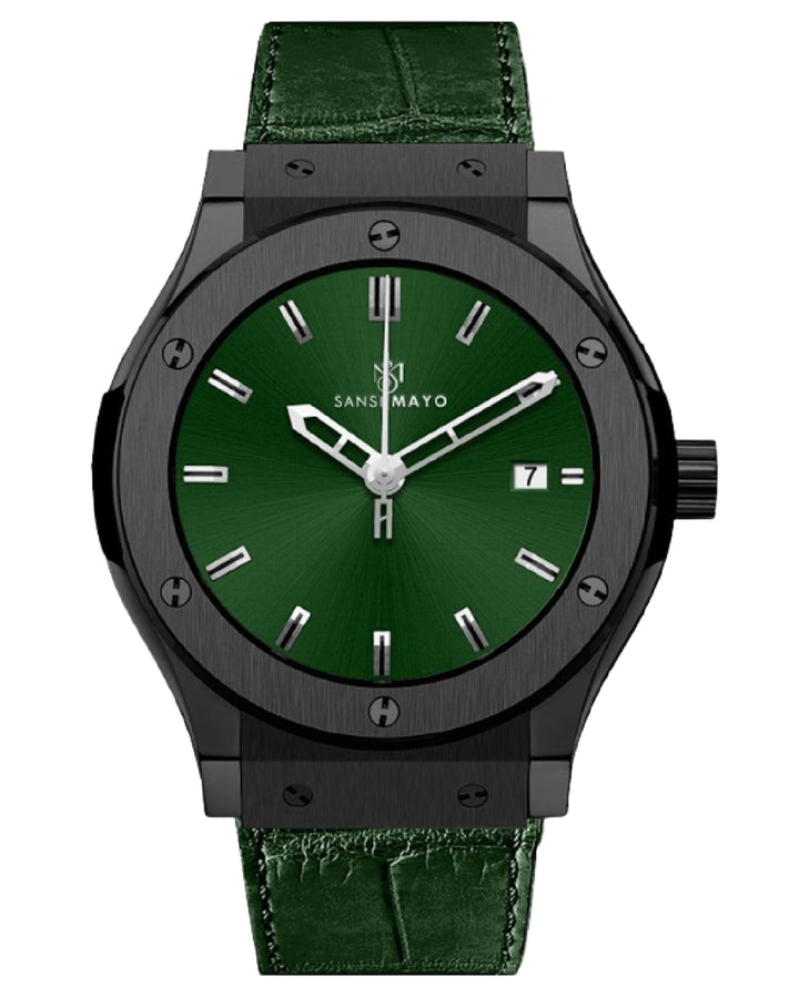 Obsidian Black Leather Analog