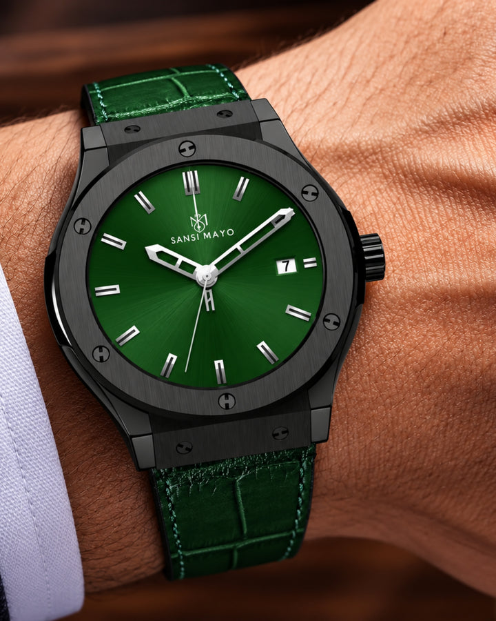 Obsidian Black Leather Analog