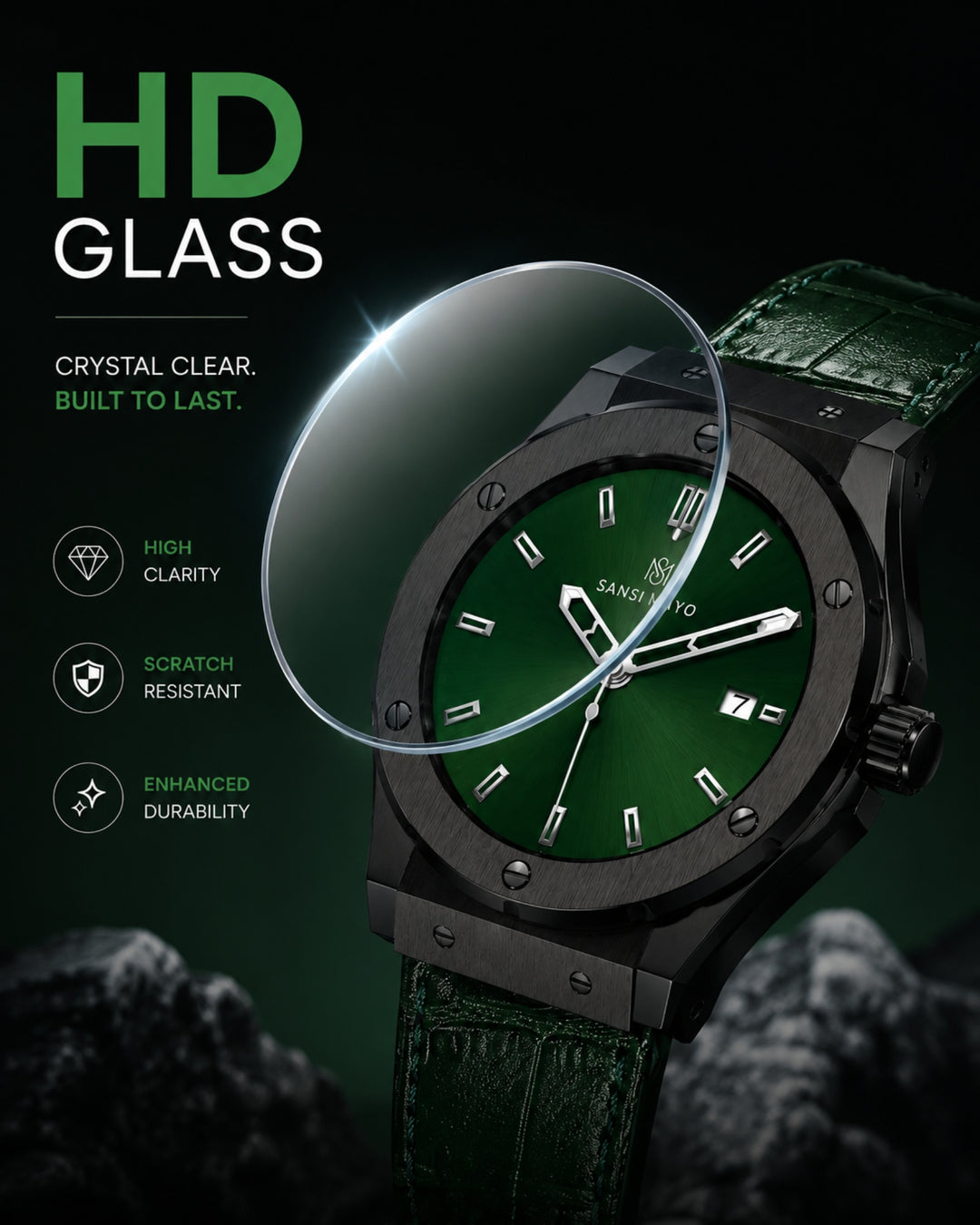 Obsidian Black Leather Analog