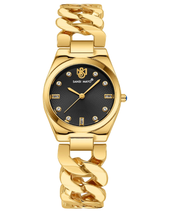 Sansi Mayo Liora Bracelet Style Watch -Black Dial, Gold Edition