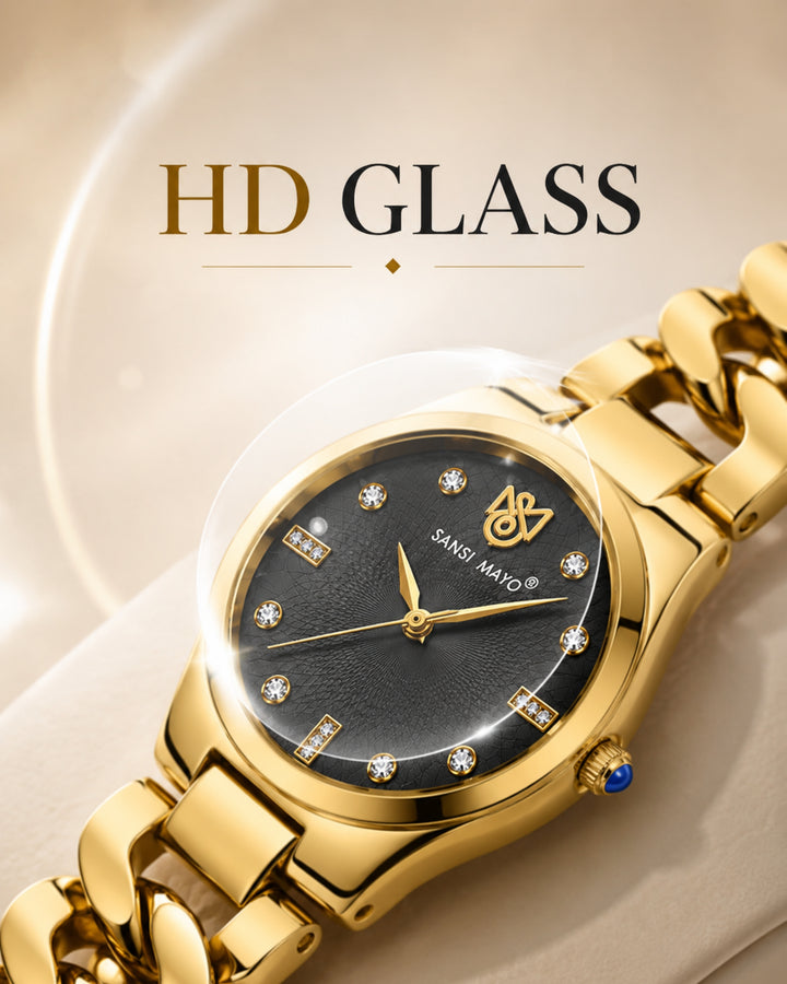 Sansi Mayo Liora Bracelet Style Watch -Black Dial, Gold Edition