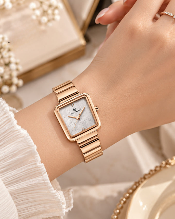 Square Case Edition (Rose Gold, White Dial)