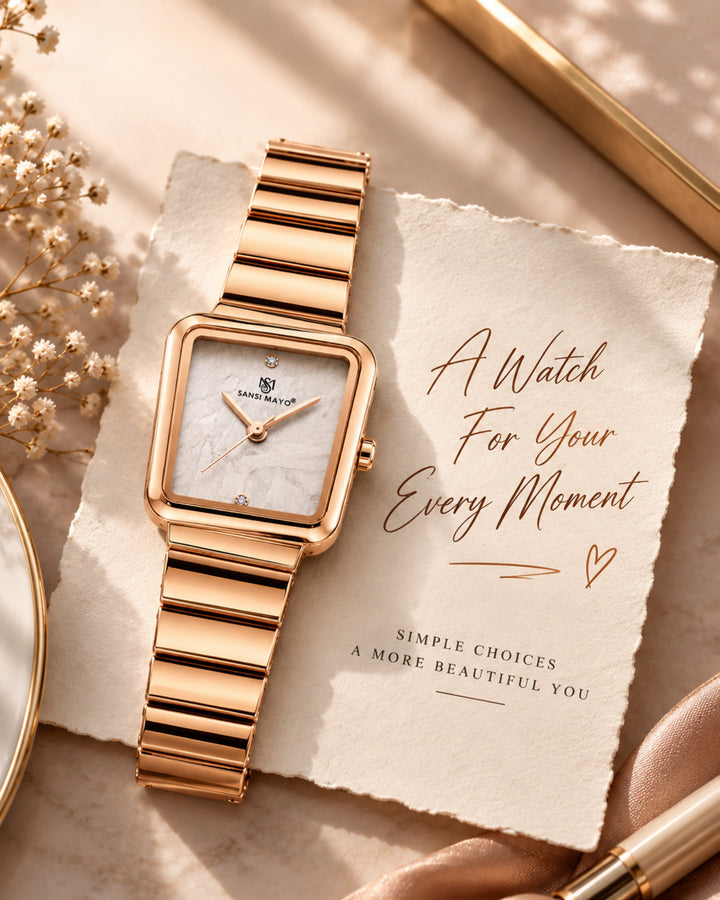 Square Case Edition (Rose Gold, White Dial)