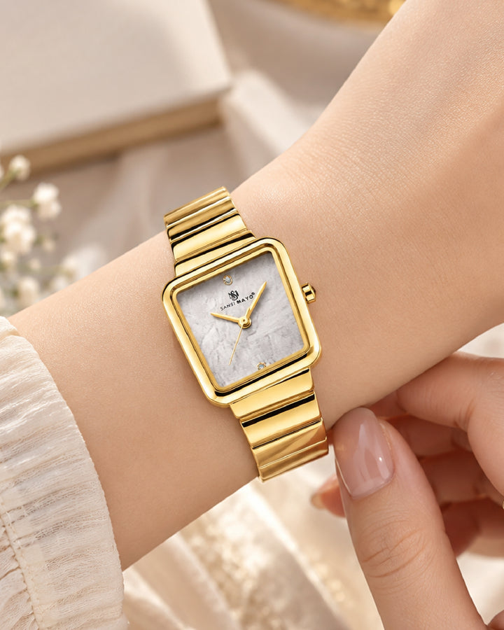 Square Case Edition (Gold, White Dial)