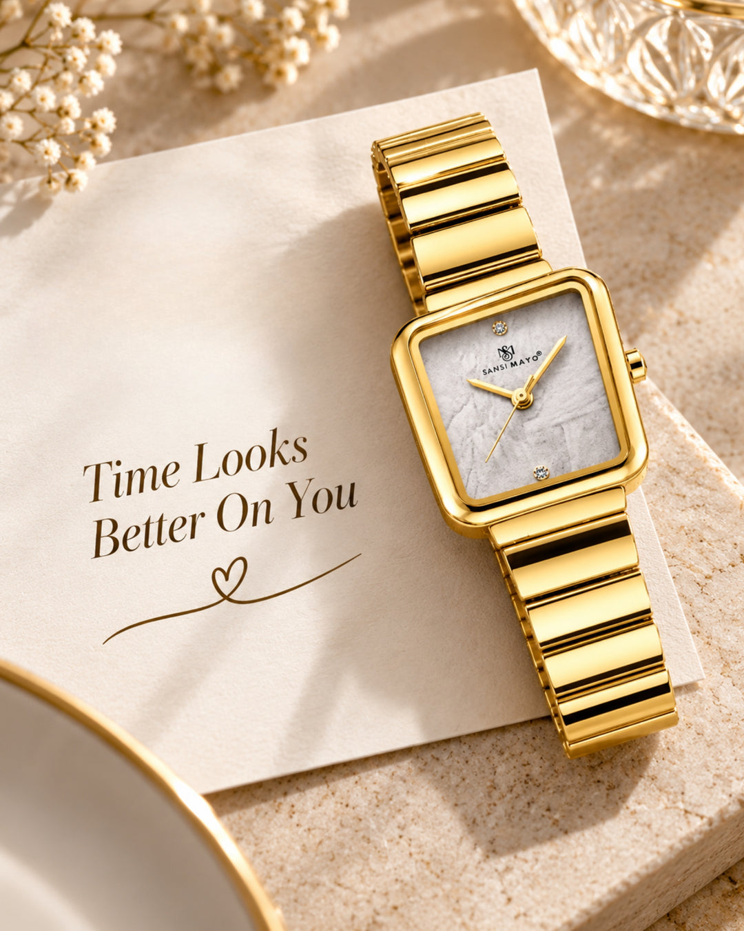 Square Case Edition (Gold, White Dial)