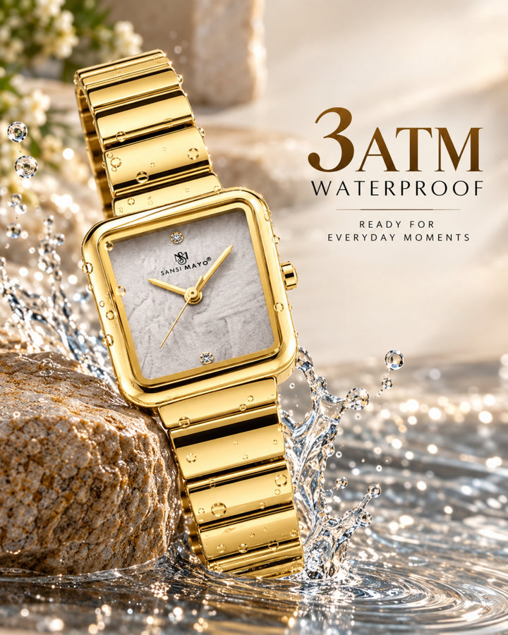 Square Case Edition (Gold, White Dial)