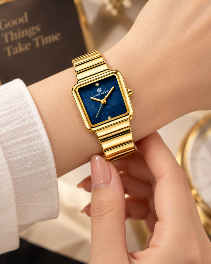 Square Case Edition (Gold, Blue Dial)