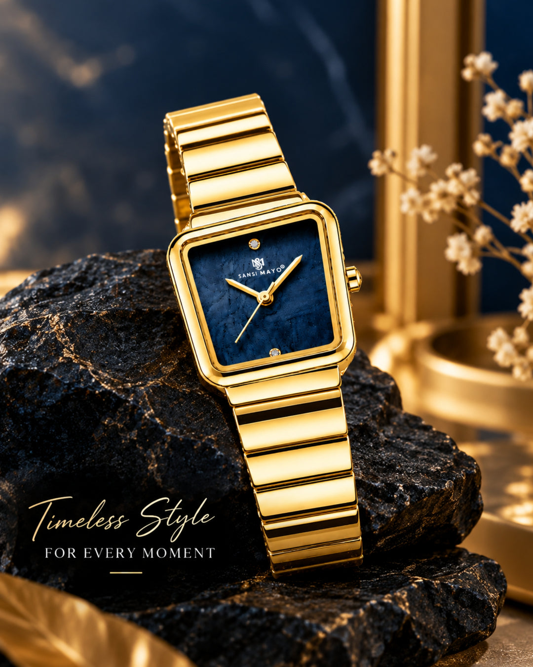 Square Case Edition (Gold, Blue Dial)