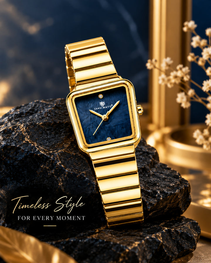 Square Case Edition (Gold, Blue Dial)